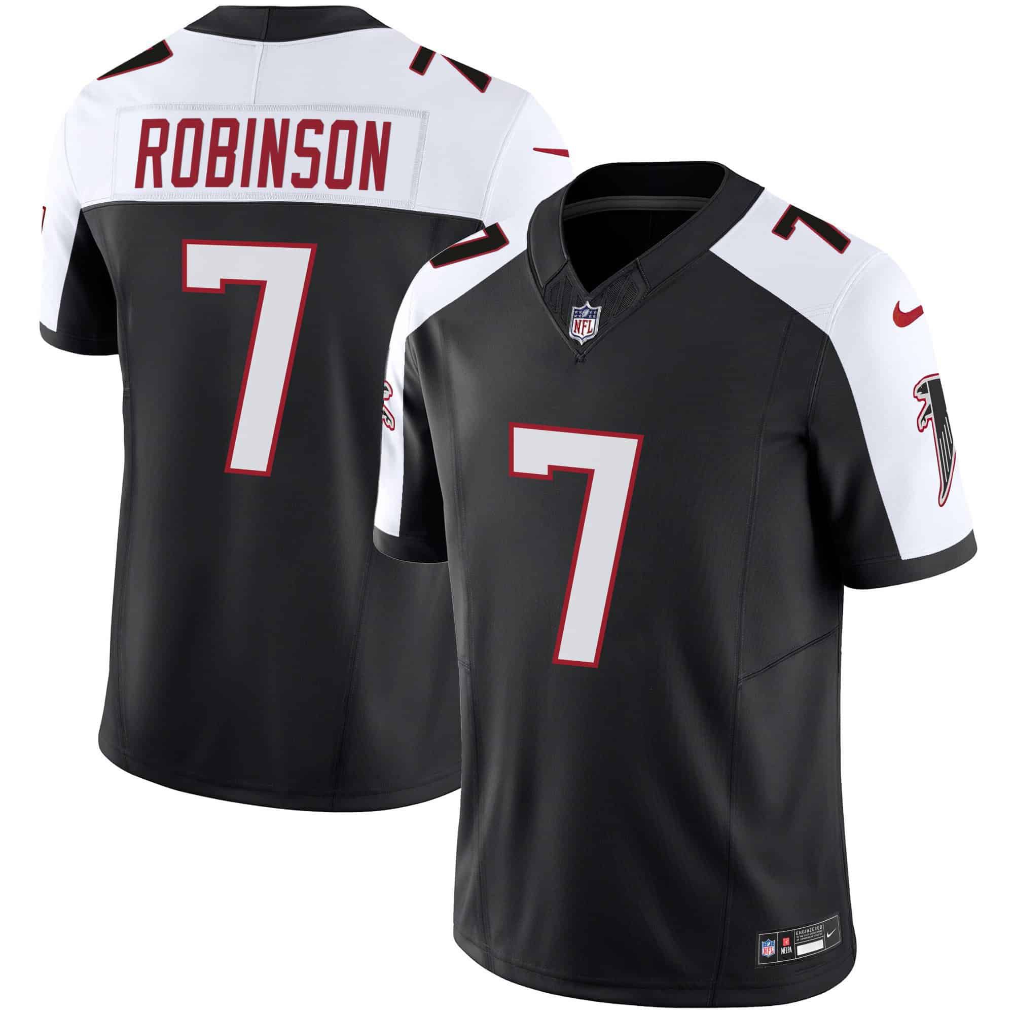 Men Atlanta Falcons #7 Robinson Black 2024 Nike Vapor Limited NFL Jersey